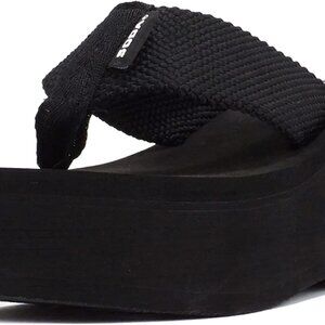 Womens EVA Flip Flops Platform Sandals Black Size 8.5 Beach Pool Vacation